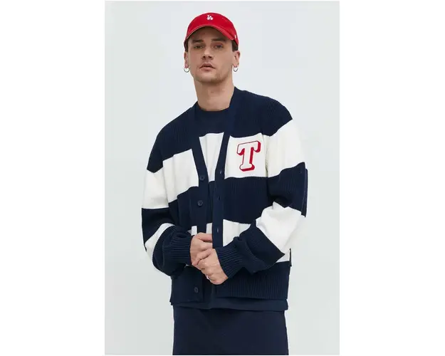 Tommy Jeans cardigan barbati, culoarea bleumarin DM0DM18875