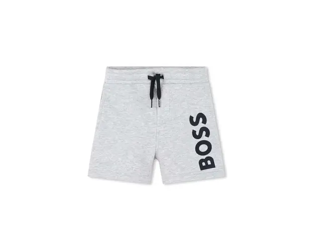 BOSS pantaloni scurti din bumbac pentru bebelusi culoarea gri, talie reglabila