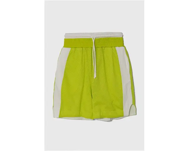 Sisley pantaloni scurti copii culoarea verde, talie reglabila