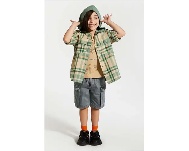 Coccodrillo pantaloni scurti copii culoarea gri