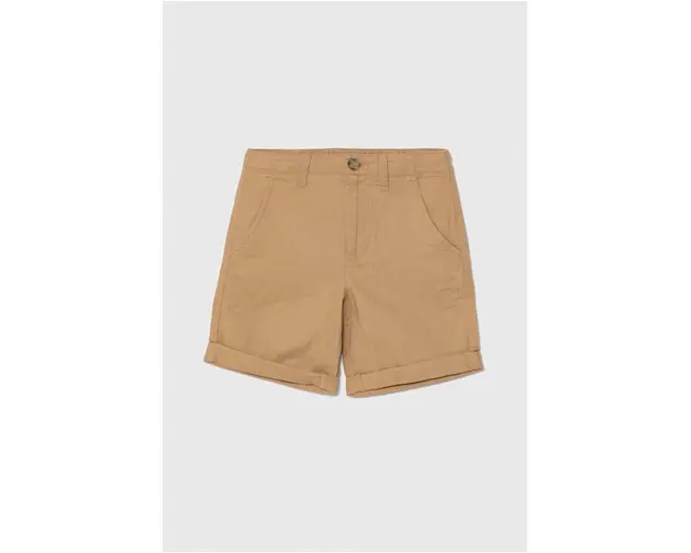 United Colors of Benetton pantaloni scurti de in pentru copii culoarea bej, talie reglabila