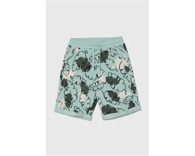 United Colors of Benetton pantaloni scurti din bumbac pentru copii culoarea turcoaz, talie reglabila