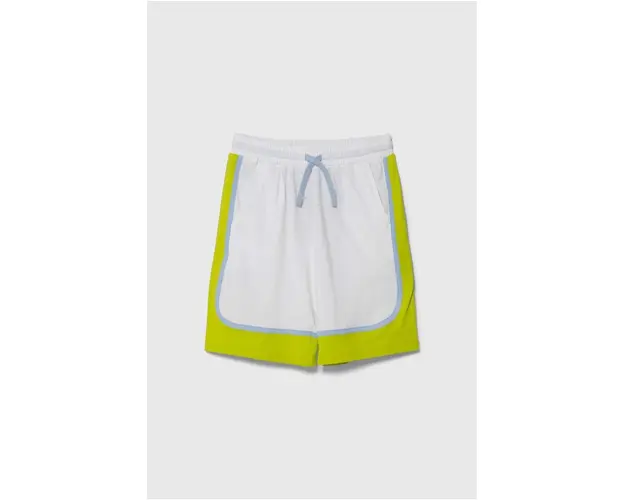 United Colors of Benetton pantaloni scurti din bumbac pentru copii culoarea alb, talie reglabila
