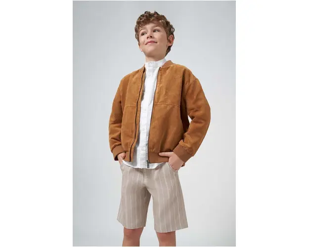 Mayoral pantaloni scurti din amestec de in pentru copii culoarea gri