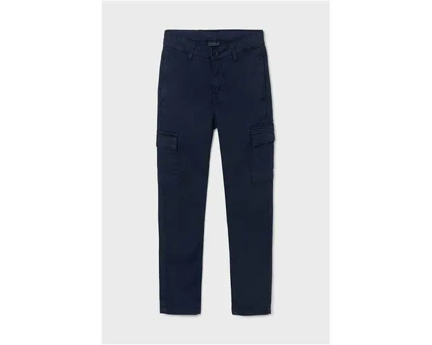 Mayoral pantaloni copii cargo slim fit culoarea albastru marin, neted