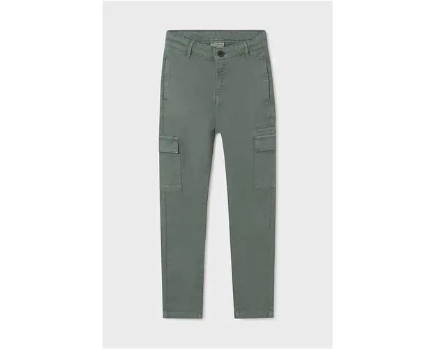 Mayoral pantaloni copii cargo slim fit culoarea verde, neted