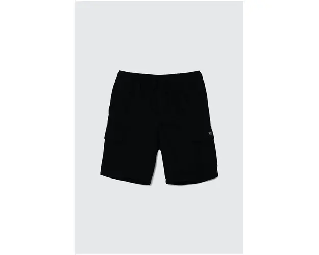 Vans pantaloni scurti din bumbac pentru copii RANGE ELASTIC WAIST CARGO SHORT culoarea negru, talie reglabila