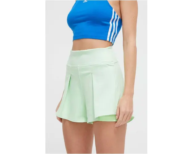 adidas Performance pantaloni scurti de antrenament Tennis Match culoarea verde, uni, high waist IS7252