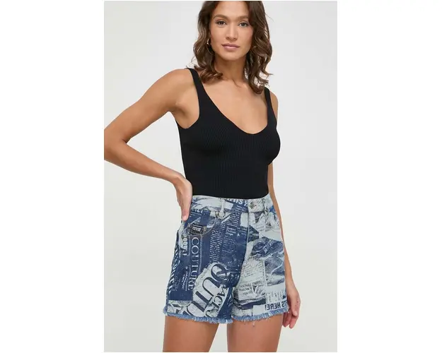 Versace Jeans Couture pantaloni scurti jeans femei, modelator, high waist