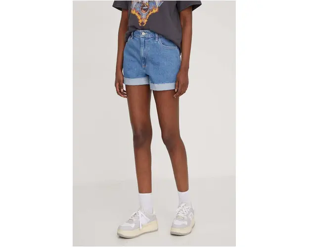 Hollister Co. pantaloni scurti jeans femei, neted, high waist