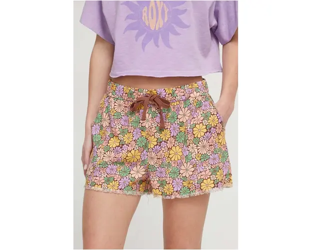 Roxy pantaloni scurti femei, cu model, medium waist ERJX603385