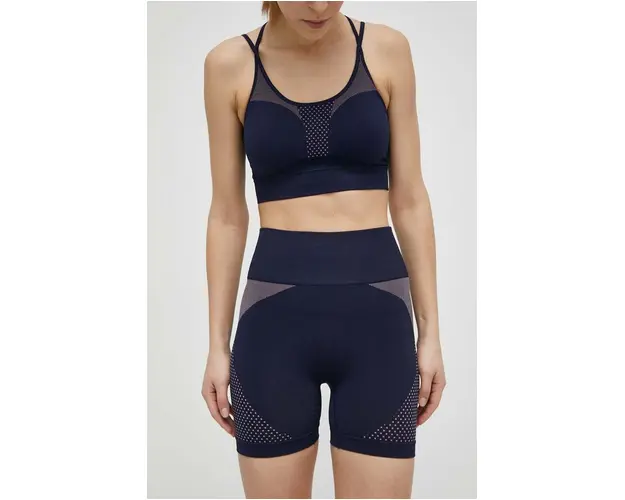 United Colors of Benetton pantaloni scurti femei, culoarea albastru marin, modelator, high waist