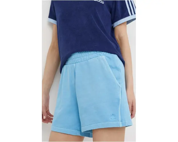 adidas Originals pantaloni scurti din bumbac neted, high waist, IT4285