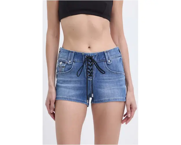 Miss Sixty pantaloni scurti jeans JJ3240 DENIM SHORTS femei, neted, medium waist, 6L2JJ3240000