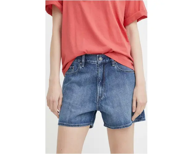 G-Star Raw pantaloni scurti jeans femei, neted, high waist