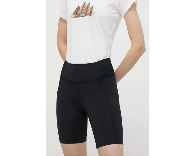 Columbia pantaloni scurti sport Boundless Trek femei, culoarea negru, neted, high waist, 2074471