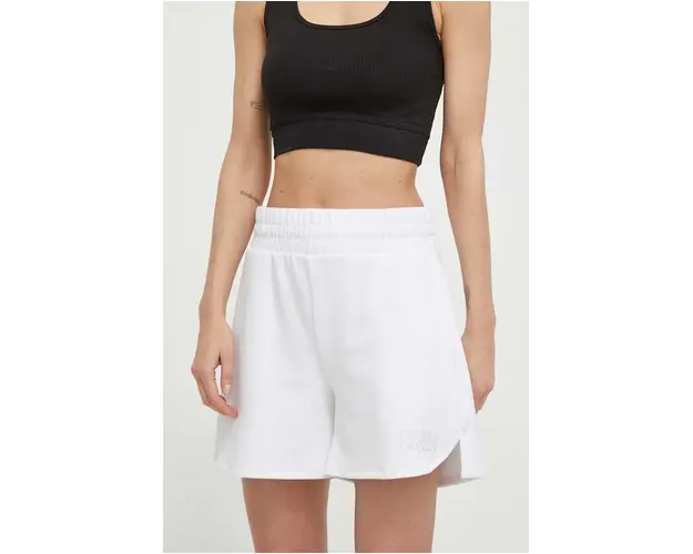 Colmar pantaloni scurti femei, culoarea alb, neted, high waist