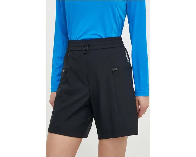 Colmar pantaloni scurti outdoor culoarea negru, neted, high waist