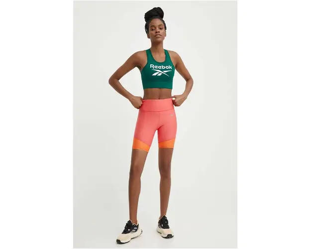 Mizuno pantaloni scurti de alergare Impulse Core culoarea portocaliu, modelator, high waist, J2GBB206