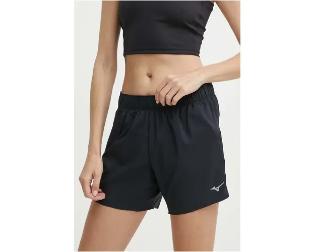Mizuno pantaloni scurti de alergare Core 5.5 culoarea negru, neted, medium waist, J2GBB209