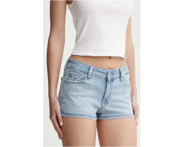 Tommy Jeans pantaloni scurti femei, uni, high waist, DW0DW17650