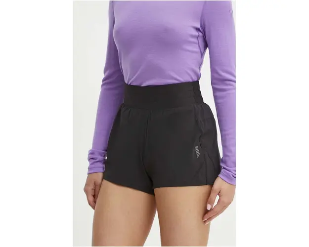 Helly Hansen pantaloni scurti outdoor Tech culoarea negru, neted, high waist, 48551