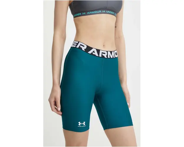 Under Armour pantaloni scurti de antrenament HG Authentics culoarea verde, cu imprimeu, medium waist