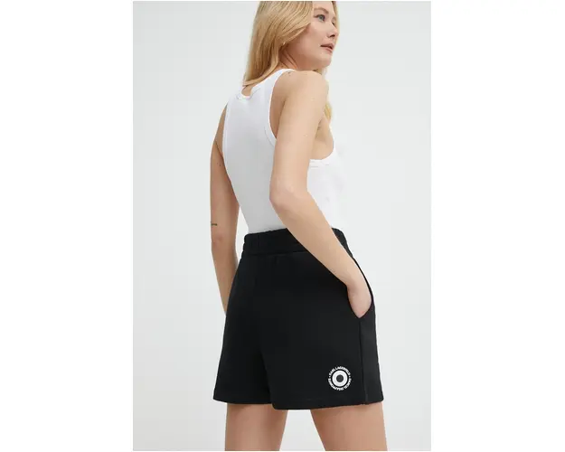 Karl Lagerfeld pantaloni scurti x Darcel Disappoints femei, culoarea negru, cu imprimeu, high waist
