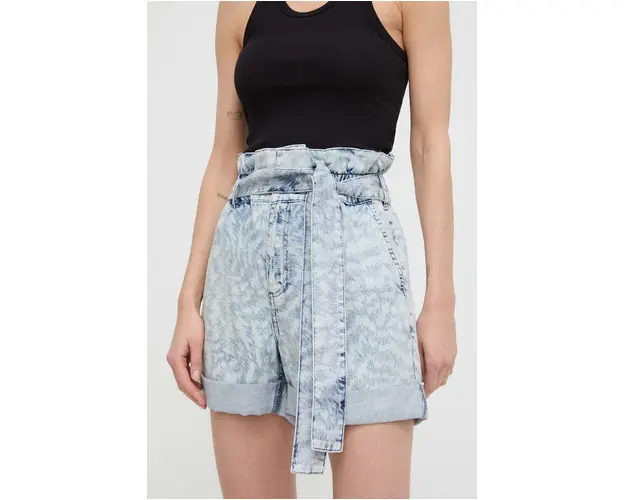 Karl Lagerfeld pantaloni scurti jeans femei, modelator, high waist