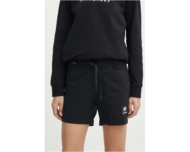 Mammut pantaloni scurti outdoor Massone Sport culoarea negru, neted, medium waist