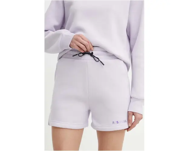 Rossignol pantaloni scurti femei, culoarea violet, neted, high waist, RLMWP42