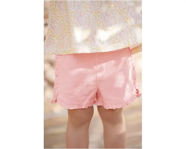 Tartine et Chocolat pantaloni scurti de in pentru bebelusi culoarea roz, neted