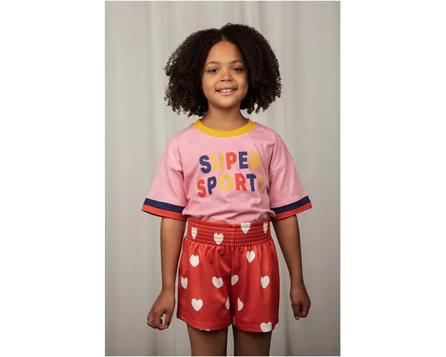 Mini Rodini pantaloni scurti copii Hearts culoarea rosu, cu model