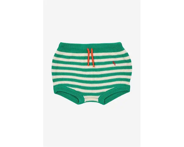 Bobo Choses pantaloni scurti din bumbac pentru bebelusi culoarea verde, modelator, talie reglabila