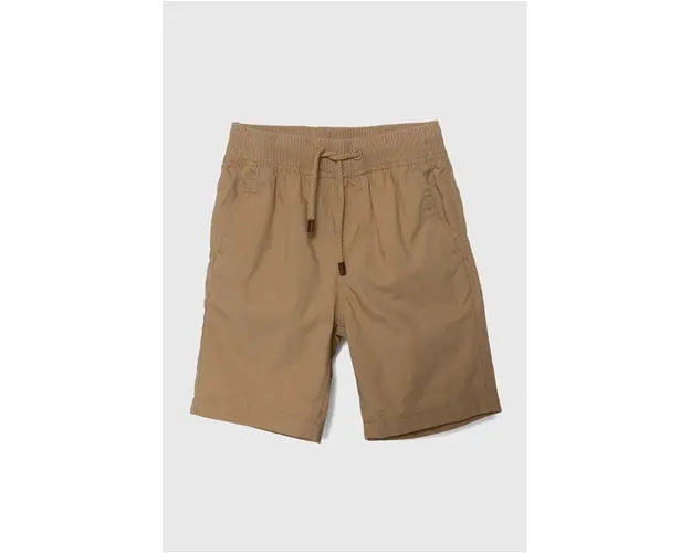 zippy pantaloni scurti din bumbac pentru copii culoarea verde, neted, talie reglabila
