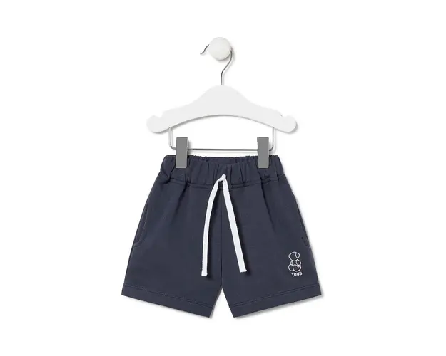 Tous pantaloni scurti din bumbac pentru bebelusi culoarea verde, neted