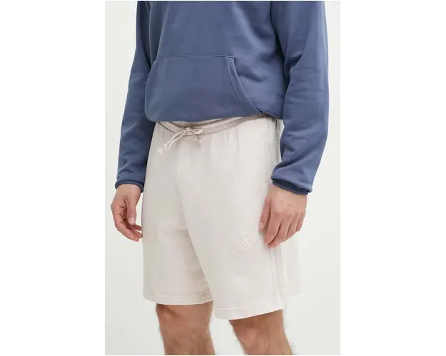 adidas pantaloni scurti din bumbac culoarea bej, IR5258