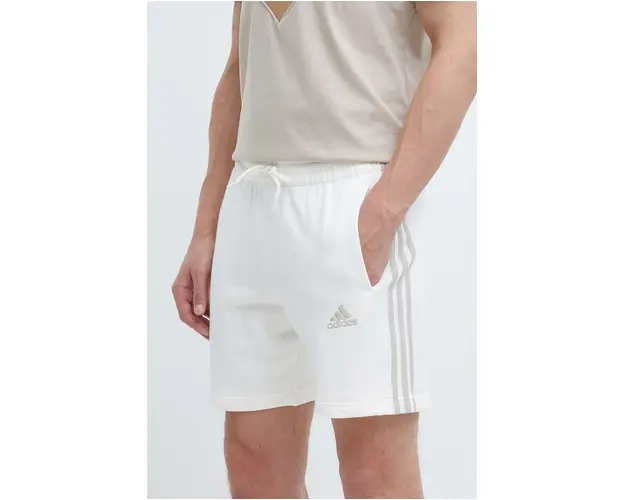 adidas pantaloni scurti din bumbac culoarea bej, IS1344