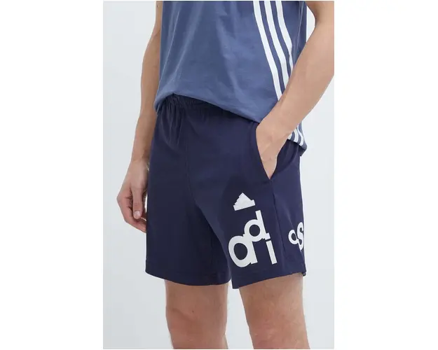 adidas pantaloni scurti din bumbac culoarea albastru marin, IS2011