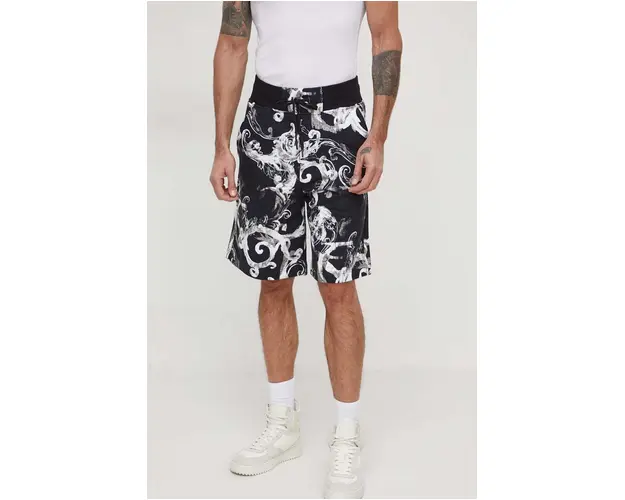 Versace Jeans Couture pantaloni scurti din bumbac culoarea negru