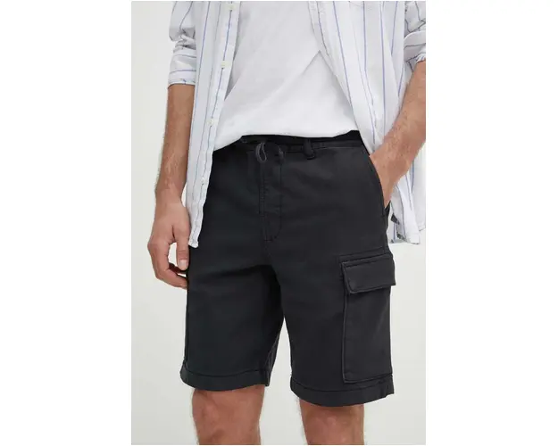 Pepe Jeans pantaloni scurti GYMDIGO CARGO barbati, culoarea negru, PM801077