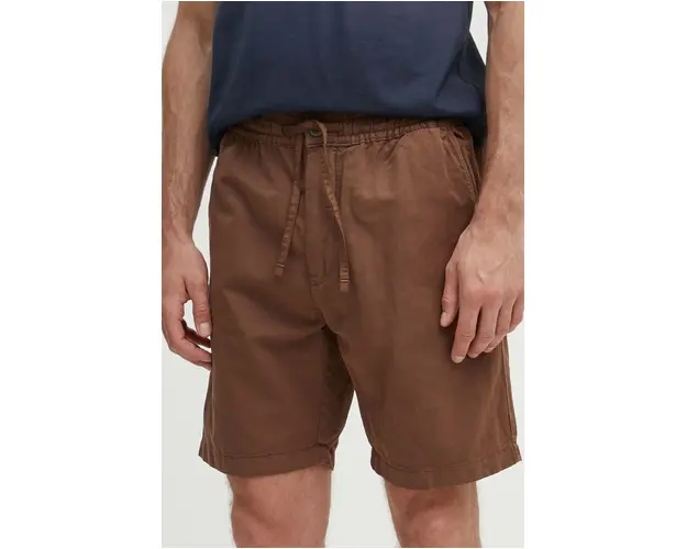 Pepe Jeans pantaloni scurti din in RELAXED LINEN SMART SHORTS culoarea maro, PM801093