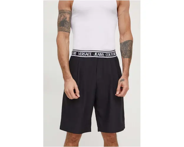 Versace Jeans Couture pantaloni scurti barbati, culoarea negru