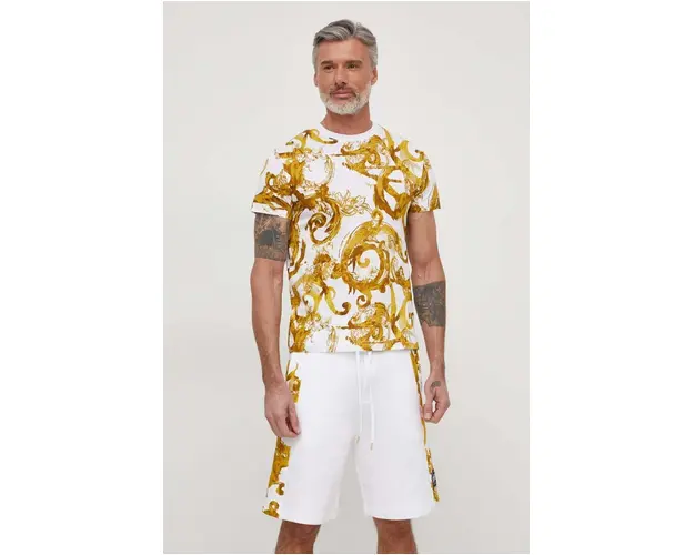 Versace Jeans Couture pantaloni scurti din bumbac culoarea alb