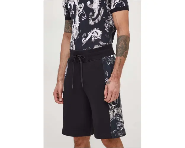 Versace Jeans Couture pantaloni scurti din bumbac culoarea negru