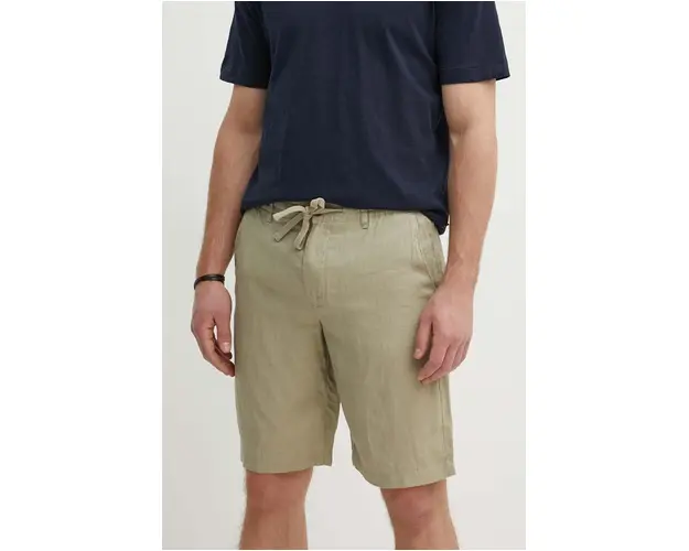 United Colors of Benetton pantaloni scurti din in culoarea verde