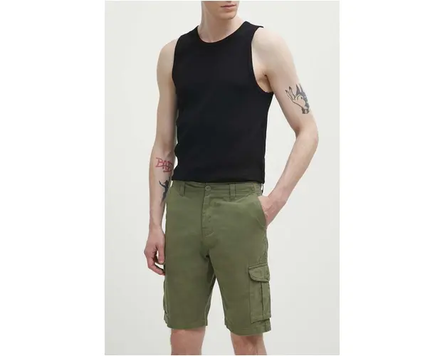 Quiksilver pantaloni scurti din bumbac culoarea verde