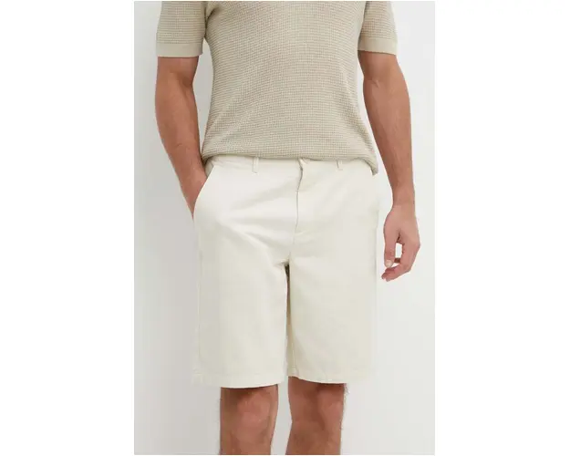 Sisley pantaloni scurti din bumbac culoarea bej