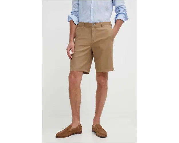 Sisley pantaloni scurti din bumbac culoarea maro
