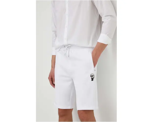 Karl Lagerfeld pantaloni scurti barbati, culoarea alb 542900.705032